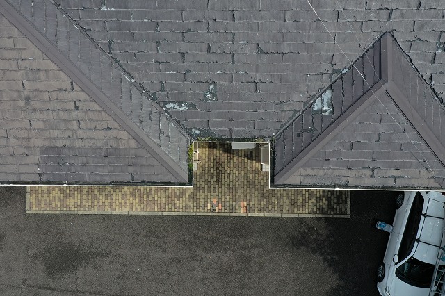 屋根に近寄って撮影